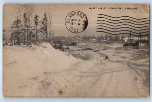 1951 Elmsford Nebraska Vintage Postcard Happy Valley Goosebay Labrador Field