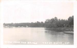 E26/ Trent River Ontario Canada Real Photo RPPC Postcard c1940s Bridge Boats 2