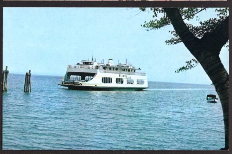 Burlington Vt. Port Kent N.Y. M.V. CHAMPLAIN Ferry on Lake Chaplain Chrome