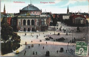 Denmark København Kongens Nytorv Copenhagen Vintage Postcard 09.12