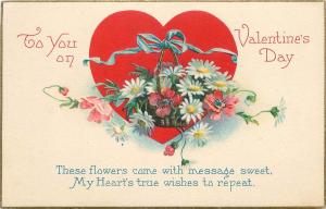 To You On Valentine's Day Series 1657 A Floral Postcard