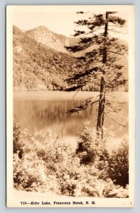 Echo Lake Franconia Notch NH Shorey Studio RPPC White Mountains Postcard
