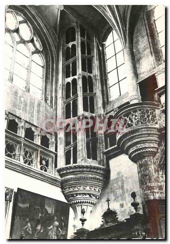 Modern Postcard Chaumont Basilica of St. John the Baptist Staircase and the s...