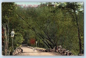 1913 Saratoga Springs New York Vintage Postcard Causeway Yaddo Spencer Residence