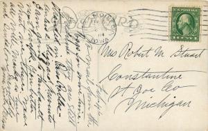 1914 DES MOINES IOWA Walnut Street Night postcard 5212