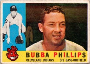 1960 Topps Baseball Card Bubba Phillips Cleveland Indians sk10541