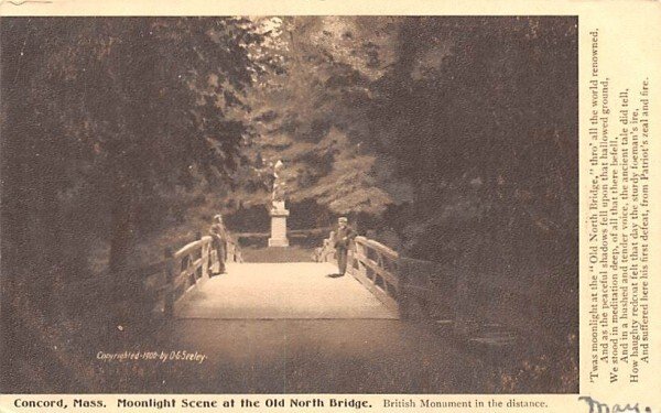 Moonlight Scene at the Old North Bridge Concord, Massachusetts