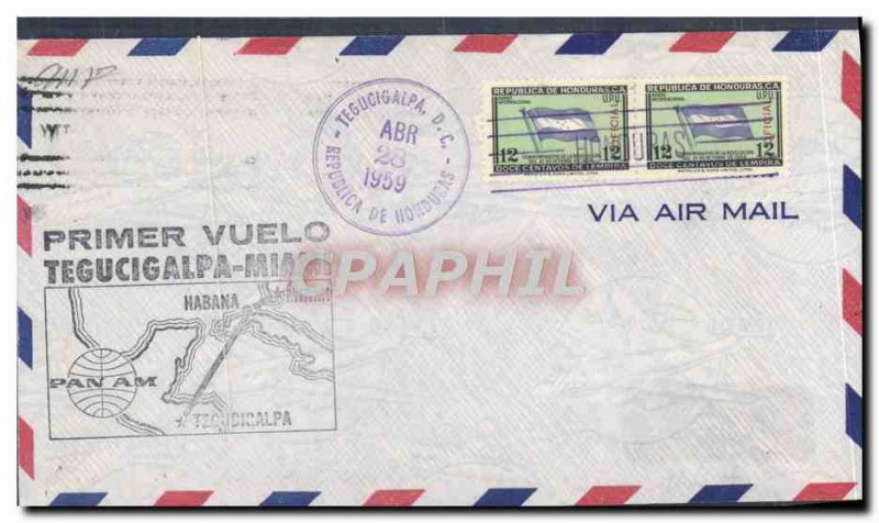 Honduras Letter 1 flight Tegucigalpa Miami April 28, 1959