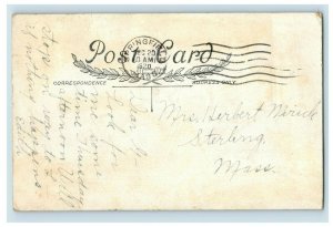 1910 Cute Kids Christmas Snowy Window Postcard P92