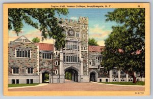 Taylor Hall, Vassar College, Poughkeepsie NY 1938 Curt Teich Linen Postcard