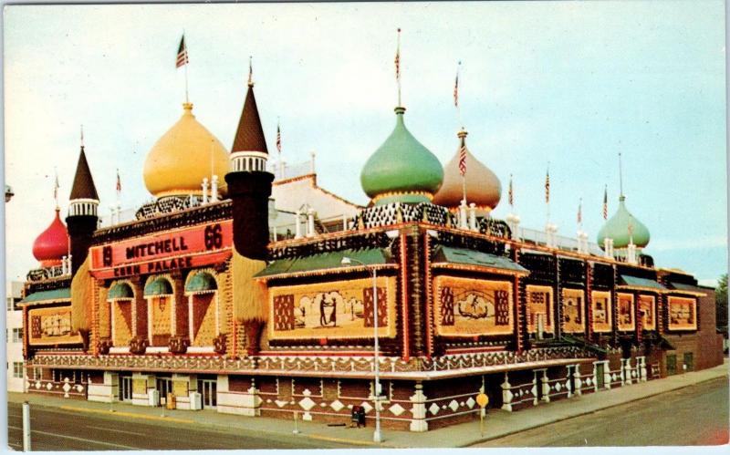 MITCHELL, SD South Dakota   CORN PALACE View   1966   Roadside   Postcard