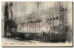 Old Postcard Amiens Cathedral Stalls