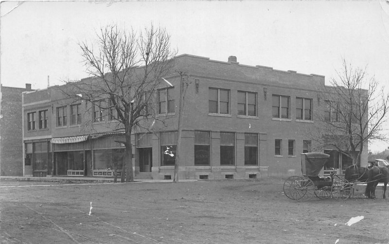 H1/ Almena Kansas RPPC Postcard c1910 State Bank Building