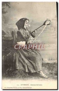 Old Postcard Auvergne Suit De Latour Folklore Woman