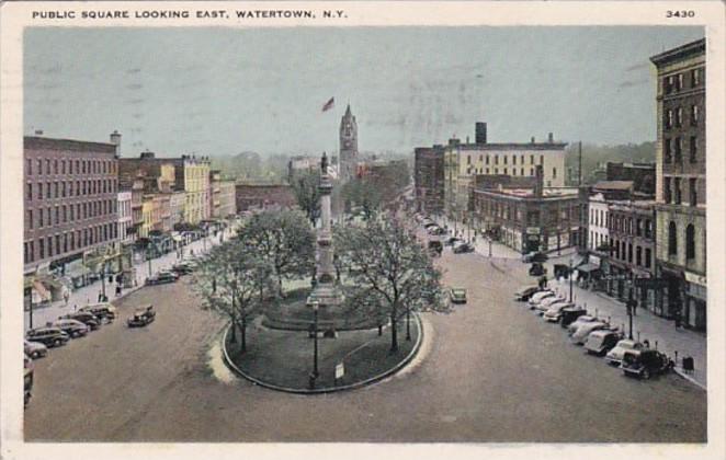 New York Watertown Public Square Looking East 1946