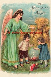 6 Postcards Set, ASB No 250, Guardian Angel Protecting Children