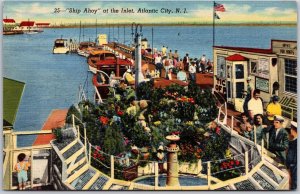 Ship Ahoy at the Inlet Atlantic City New Jersey NJ Fishing & Pleasure Postcard