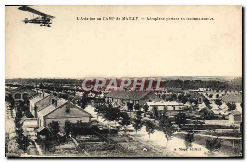 Old Postcard Jet Aviation Airplane Mailly camp starting in recognition