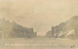 1908 Albert Lea Freeborn Minnesota Broadway Street View RPPC Real Photo