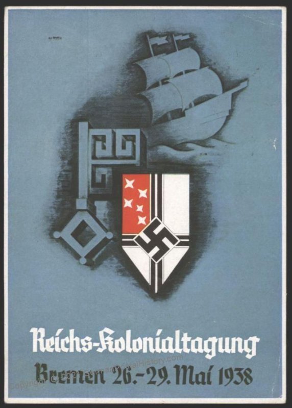 3rd Reich Germany 1938 Reichskolonialbund Lost Colonies Patriotic PPC 101723