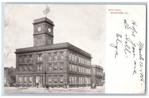 Rockford Illinois IL Postcard City Hall Building Exterior Roadside 1906 Vintage