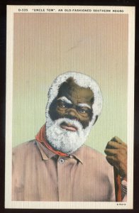 h2472- BLACK AMERICANA Postcard 1940s Uncle Tom