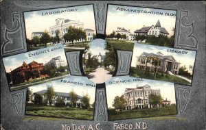 Fargo North Dakota ND Aakers College Multi-View c1910 Vintage Postcard