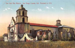 SAN LUIS REY MISSION SAN DIEGO COUNTY CALIFORNIA POSTCARD 1910s