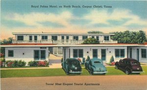 Autos Corpus Christi Texas Royal Palms Motel roadside Tichnor Postcard 20-9384