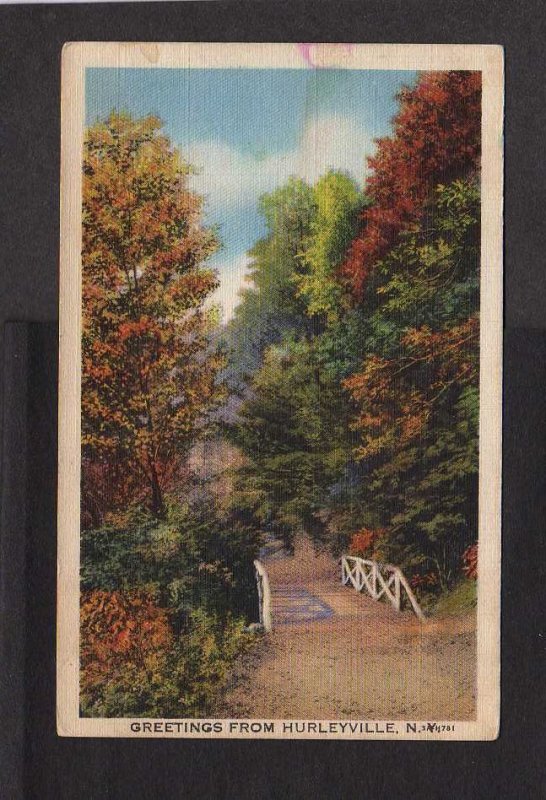 NY From Hurleyville New York Linen Postcard Bridge