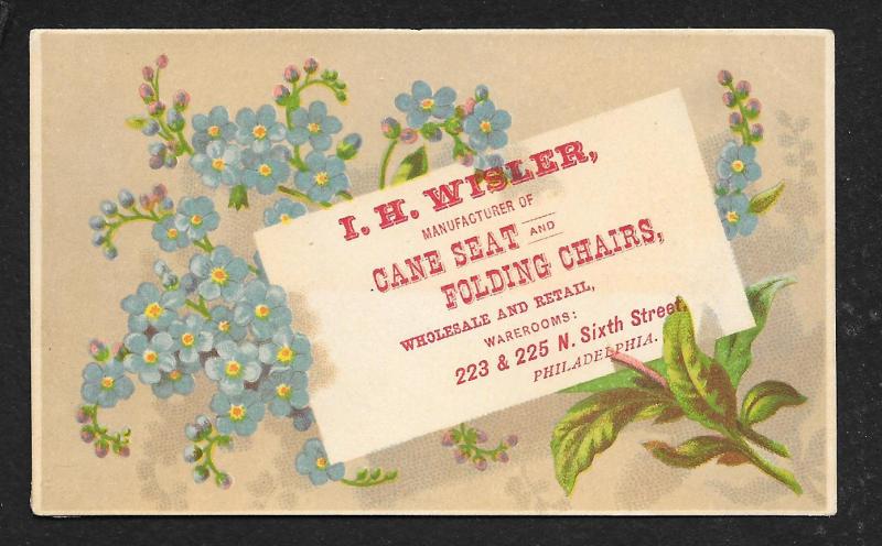 VICTORIAN TRADE CARD IH Wisler Cane & Folding Chairs