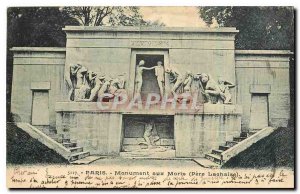 Old Postcard Paris Monument to Pere Lachaise Dead
