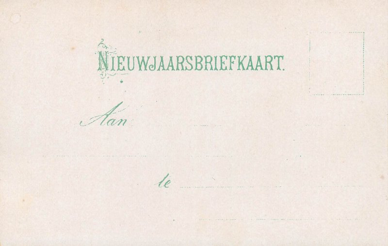 New Year greetings Netherlands Litho 1900`s Abraham sacrifice guardian angel 