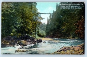 Vancouver BC Canada Postcard View Of Capilano Suspension Bridge c1910's Antique