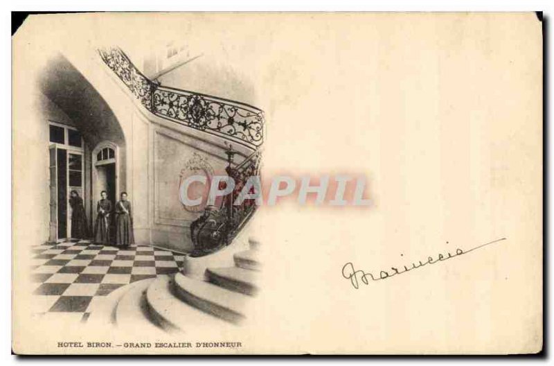 Postcard Old Hotel Biron Grand Staircase of Honor
