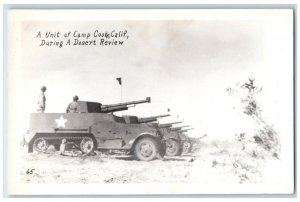 c1941 US Army Military M3 Half Tank Desert Camp Cooke CA RPPC Photo Postcard