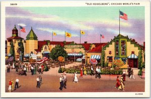 VINTAGE POSTCARD THE OLD HEIDELBERG EXHIBIT AT THE CHICAGO WORLD'S FAIR