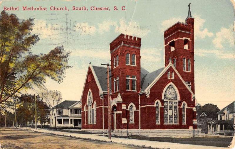 Chester South Carolina Bethel Methodist Church Antique Postcard K46313