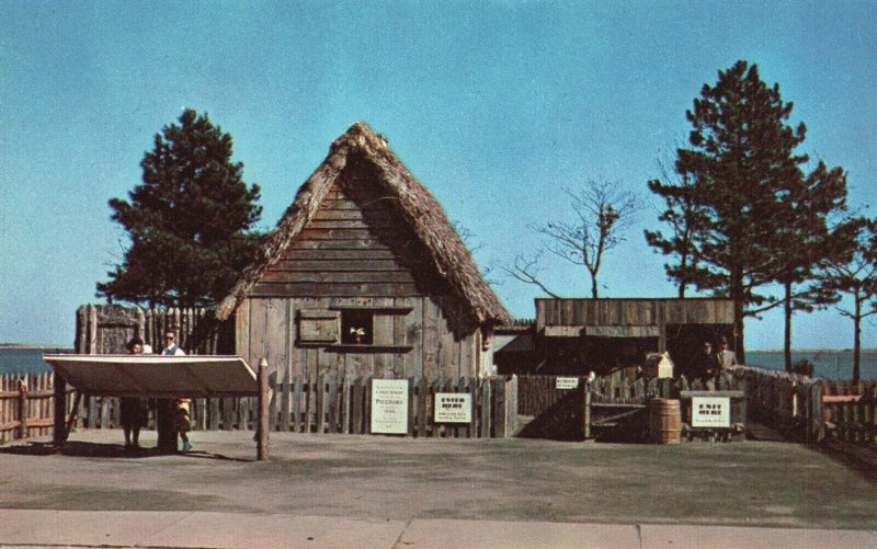 Vintage Postcard Replica of One of the First Pilgrim Houses Plymouth MA