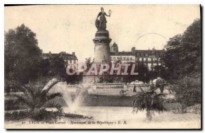 Old Postcard Lyon Place Carnot Monument of the Republic