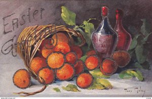 AS: Still Life, Basket of oranges & wine bottles by Golay, EASTER, 00-10s