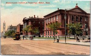 MIT Massachusetts Institute Technology Street Scene Boston MA c1914 Postcard K10