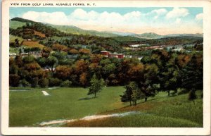 View From Golf Links, Ausable Forks NY c1935 Vintage Postcard T75