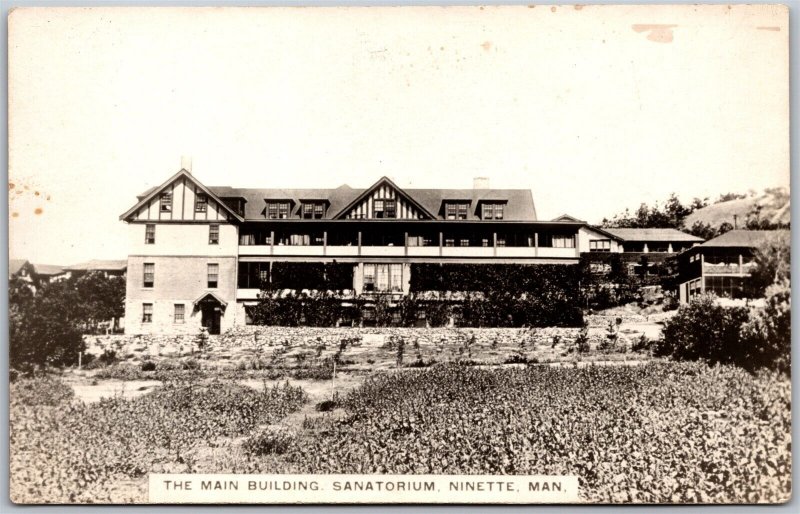 RPPC Ninette Manitoba c1910s The Main Building Sanatorium Prairie Lakes