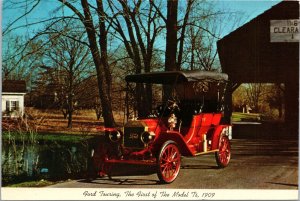 CONTINENTAL SIZE POSTCARD FORD TOURING THE FIRST OF THE MODEL Ts (1909) c. 1975