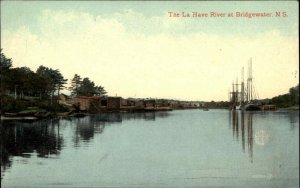 Bridgewater Nova Scotia NS La Have River Boats Ships c1910 Vintage Postcard