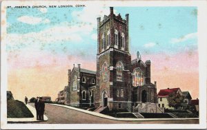 St Joseph's Church New London Connecticut Vintage Postcard C083