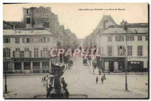 Old Postcard Chalons sur Marne Street Bank Marne Societe Generale Hairdresser