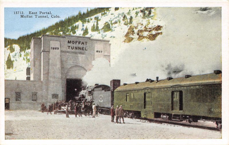 East Portal Railroad Train Moffat Tunnel Colorado 1920s postcard