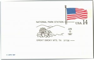 National Park Station Great Smoky Mts TN c1987 U.S. Postal Service Postcard C68